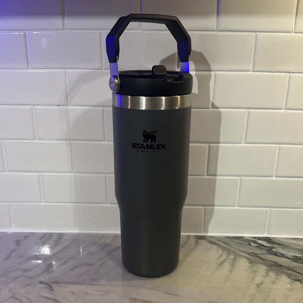 Stanley Charcoal and Black Insulated Travel Tumbler with Folding Handle